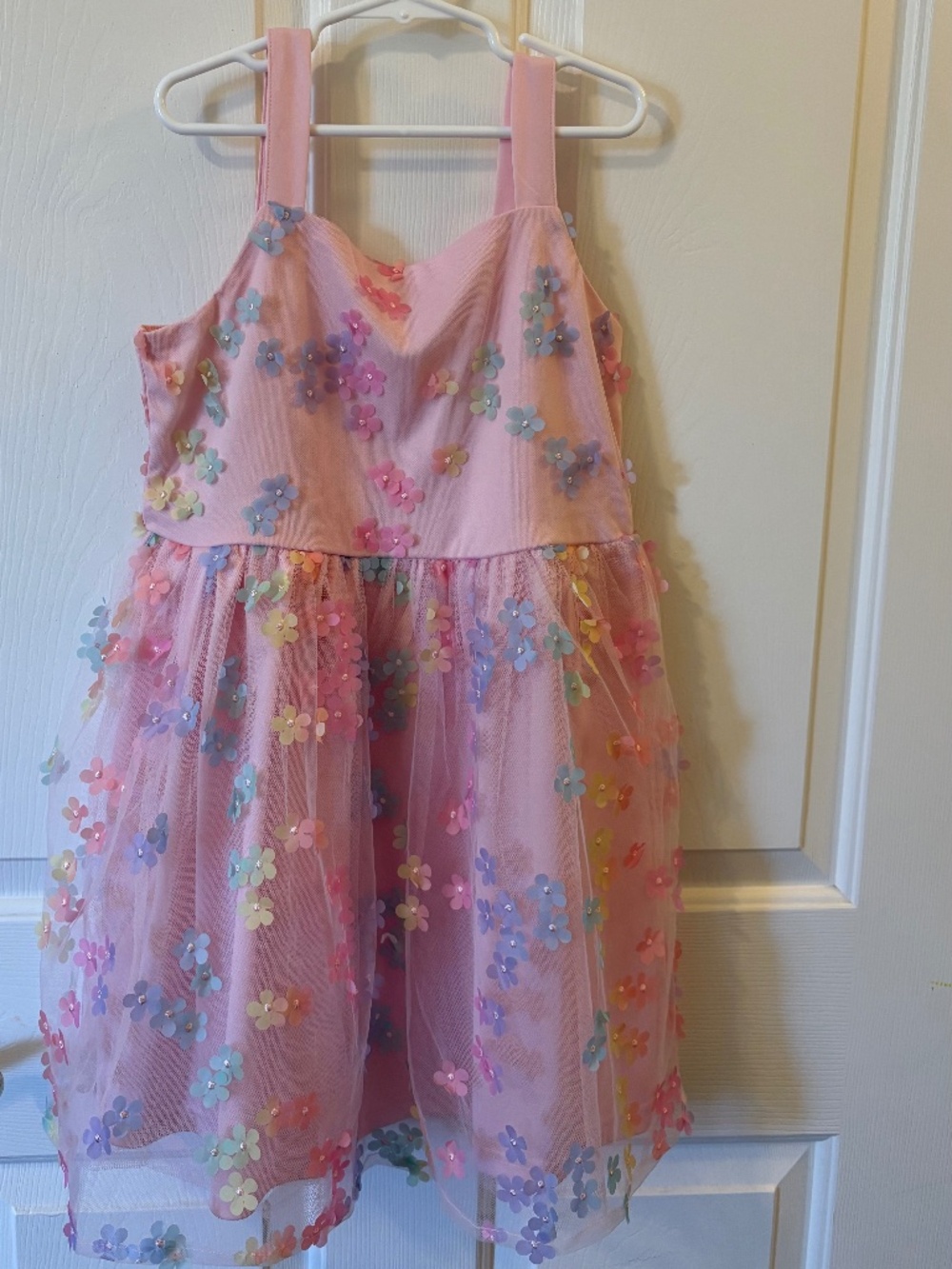 Girls Tulle Dress with multicolored flowers - size 12